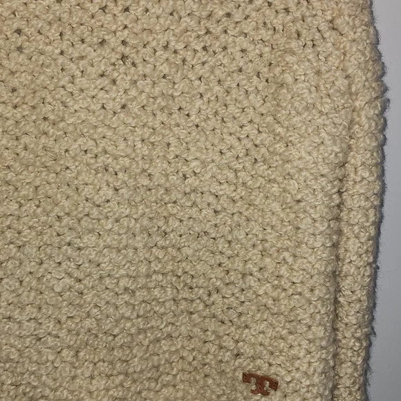 Tory Burch Wool/Alpace Cream Oversized Chunky Knit Cozy Quiet Luxury Sweater XS